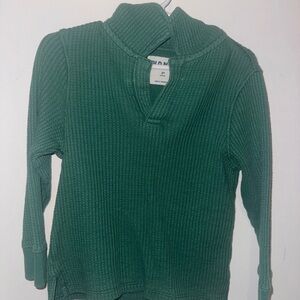 Green Waffle Knit 2T pullover top